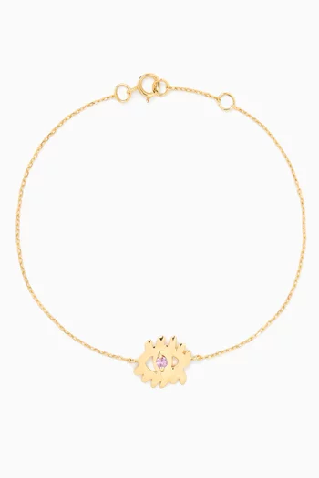'Ya Ein' Evil Eye Amethyst Bracelet in 18kt Yellow Gold