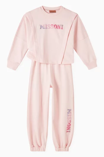 Glitter Logo Sweatpants in Fleece