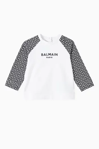 Colour-block Monogram Sweatshirt in Cotton