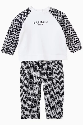 Monogram Buttoned Pants in Cotton