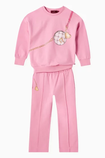 Heart-print Sweatpants in Cotton Jersey