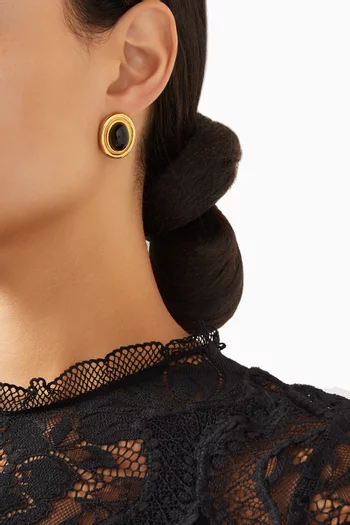 Prize Oval Earrings in Gold-plated Metal
