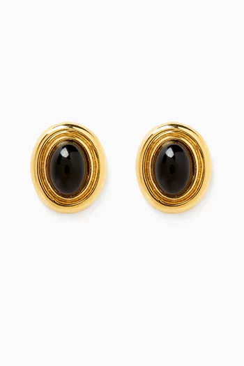 Prize Oval Earrings in Gold-plated Metal