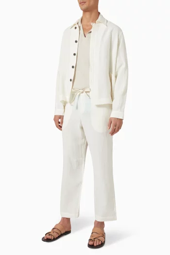 Elasticated Pants in Linen