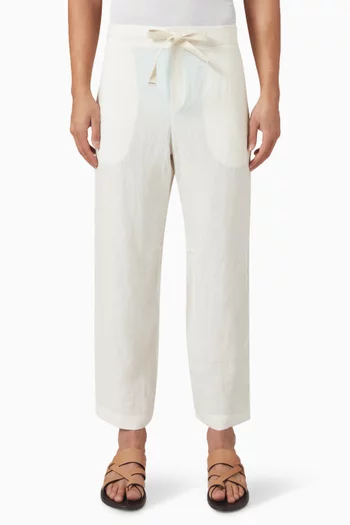 Elasticated Pants in Linen