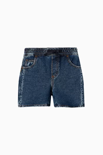 Logo-print Denim Shorts