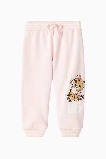 Leopard Logo Sweatpants in Cotton