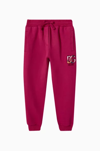 Floral Logo Sweatpants in Cotton