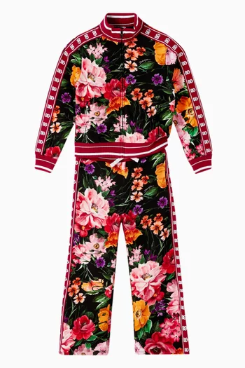 Floral Logo Tape Sweatpants in Cotton