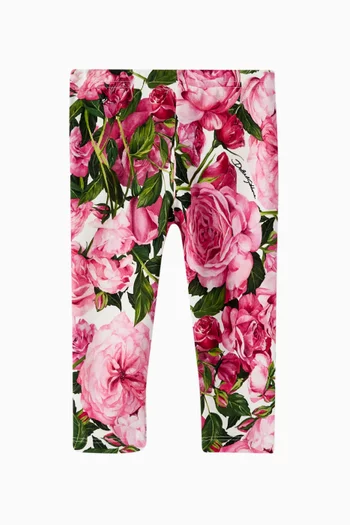 Rose-print Leggings in Cotton