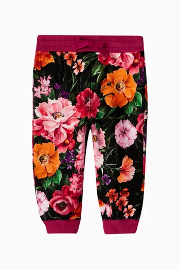 Floral-print Sweatpants in Cotton