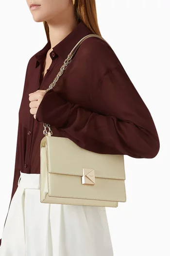 Deco Shoulder Bag in Pebbled Leather