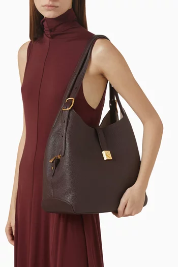 Large Deco Shoulder Bag in Pebbled Leather