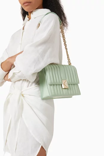 Deco Chain Shoulder Bag in Quilted Leather