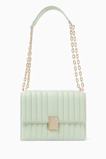 Deco Chain Shoulder Bag in Quilted Leather