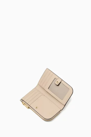 Small Spade Flower Slim Bi-fold Wallet in Coated Canvas