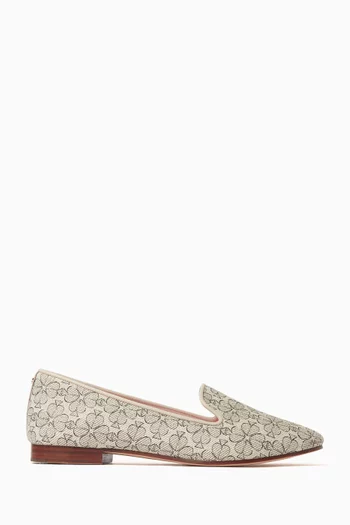 Spade Flower Lounge Loafers in Coated Canvas