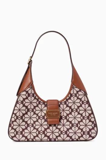 Small Spade Flower Nouveau Shoulder Bag in Jacquard