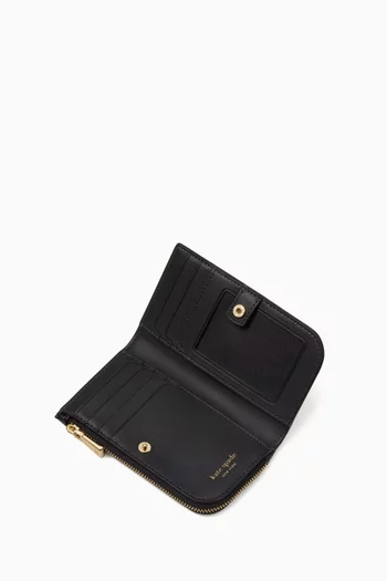 Small Devin Slim Bi-fold Wallet in Saffiano Leather