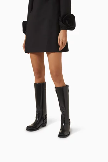 Rockstud Biker Boots in Calfskin