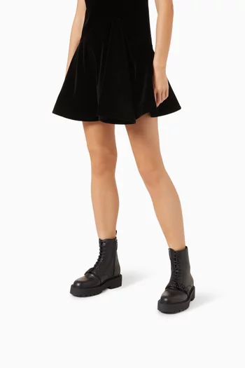 VLOGO Signature Combat Boots in Leather