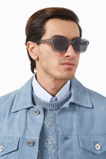 Impossible Pewter Rectangle Sunglasses in Polycarbonate