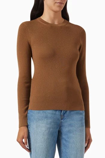 Round Neck Sweater in Merino Wool