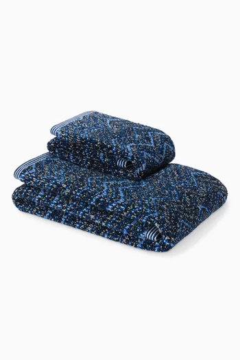 2-piece Azul Towel Set in Cotton-terry