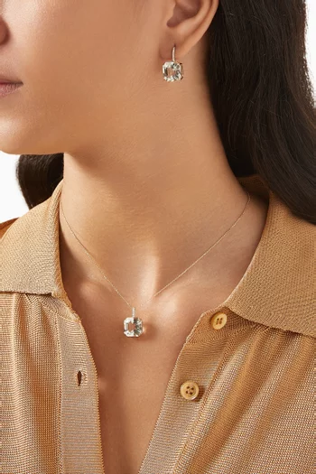 Asscher-cut Topaz & Diamond Drop Earrings in 14kt Gold