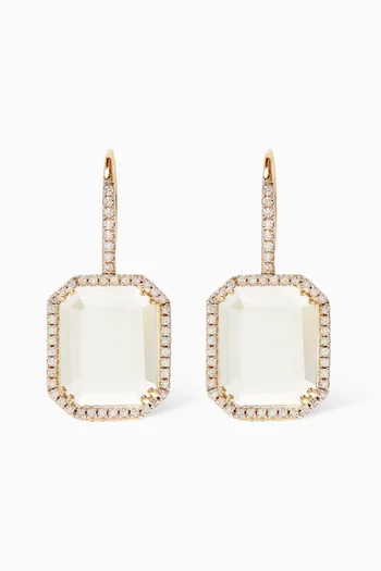 Amethyst & Diamond Drop Earrings in 14kt Gold