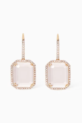 Topaz & Diamond Drop Earrings 14kt Gold