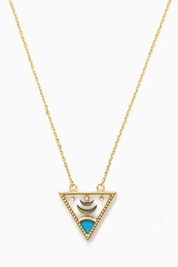 Sun & Moon Pendant Necklace in 18kt Yellow Gold