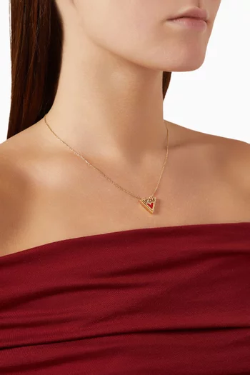Triangle Heart Pendant Necklace in 18kt Yellow Gold