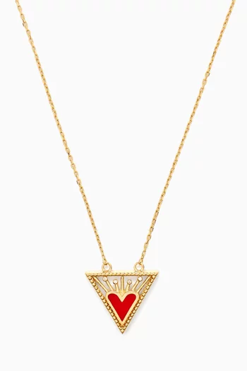 Triangle Heart Pendant Necklace in 18kt Yellow Gold