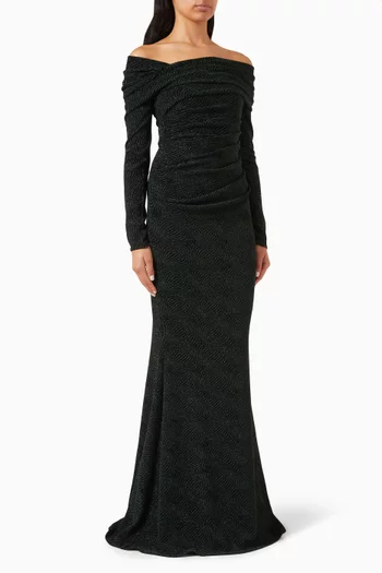 One-shoulder Gathered Maxi Dress