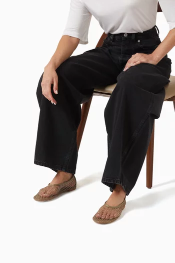 Clarissa Ballet Flats in Crystal Mesh