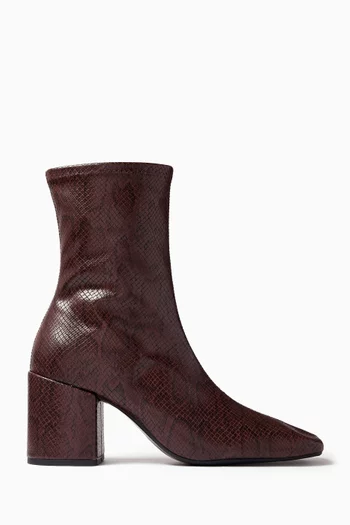 Indiyah II Ankle Boots in Snake-print Vegan Leather