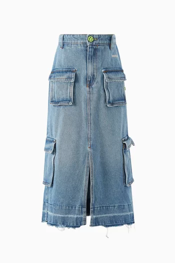 Denim Cargo Skirt