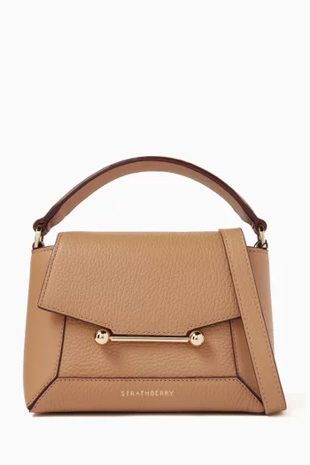 Nano Mosaic Top-handle Bag in Grain Leather