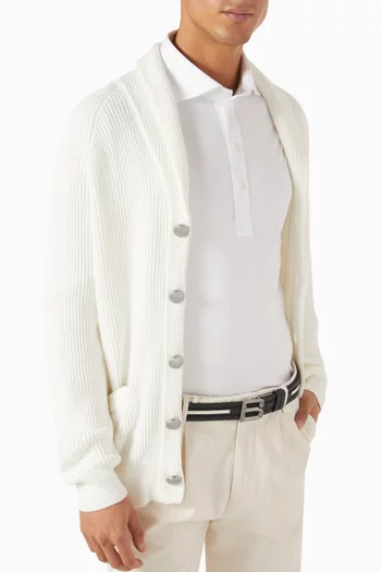 B Bold Reversible Belt in Leather & Canvas