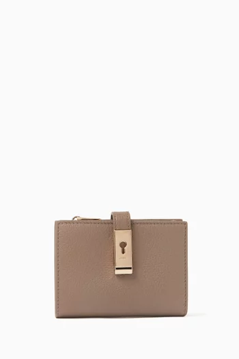 Lock Me Bifold Wallet in Grained Leather