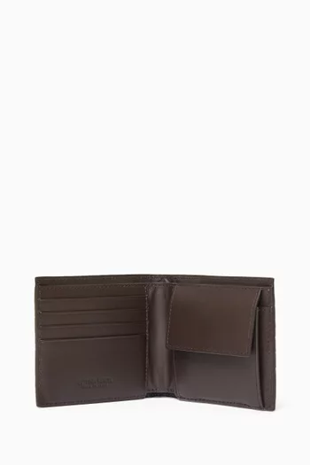 Bi-fold Wallet in Intrecciato Leather
