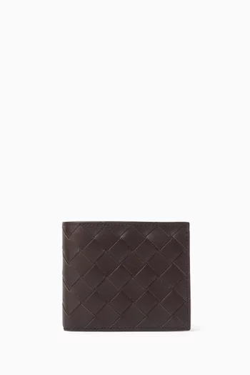 Bi-fold Wallet in Intrecciato Leather