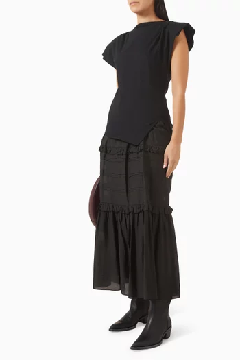 تي شيرت سيباني بتصميم غير متماثل قطن عضوي