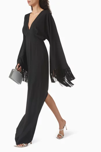 Magnifique Fringed Maxi Dress