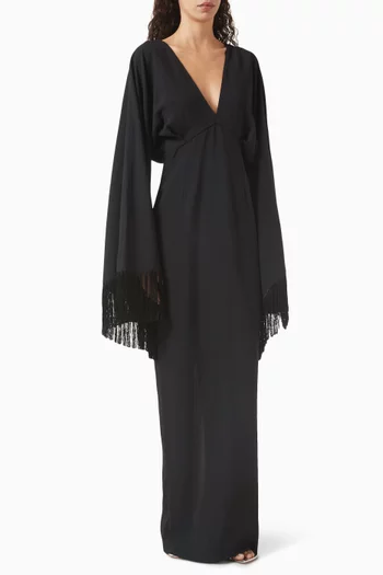 Magnifique Fringed Maxi Dress