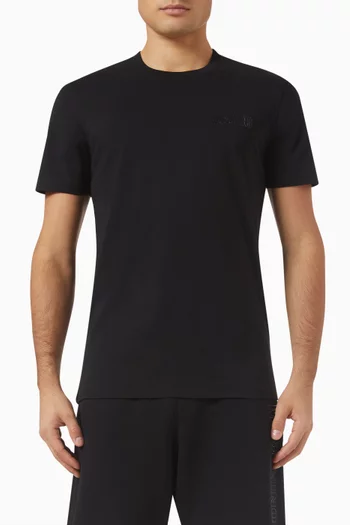 Logo Outline T-shirt in Organic Cotton-jersey