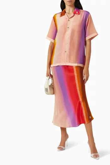 Mirage Short-sleeve Shirt in Silk Chiffon