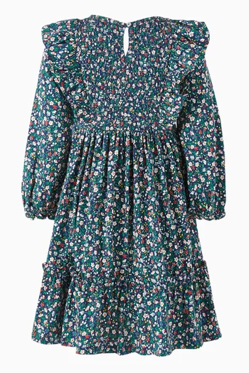 Floral Ruffle Dress in Cotton