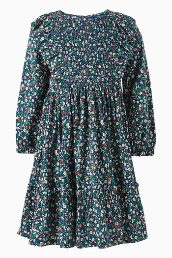 Floral Ruffle Dress in Cotton